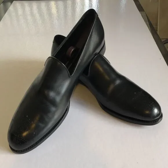 BARKER BLACK LEATHER SHOES SZ 10 - Picture 9 of 9